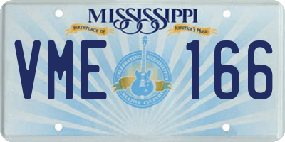 MS license plate VME166