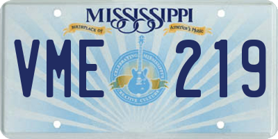 MS license plate VME219