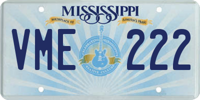 MS license plate VME222