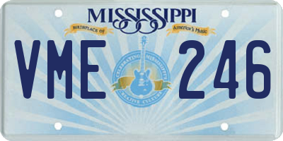 MS license plate VME246