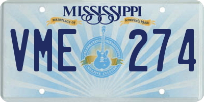 MS license plate VME274