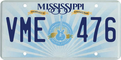 MS license plate VME476