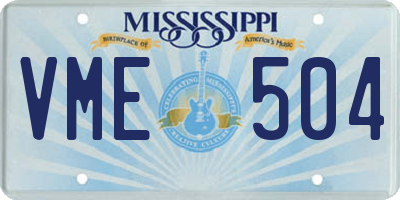 MS license plate VME504