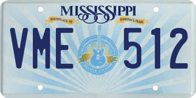 MS license plate VME512