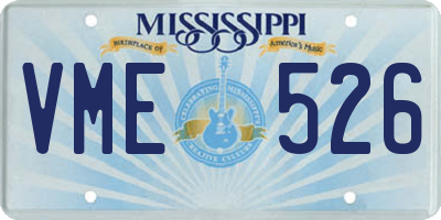 MS license plate VME526