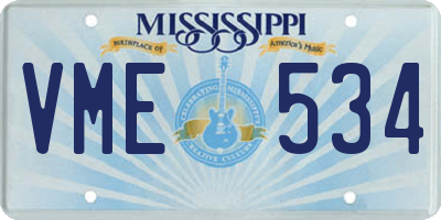 MS license plate VME534