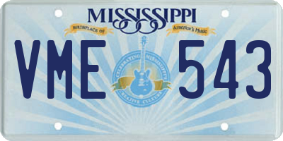 MS license plate VME543