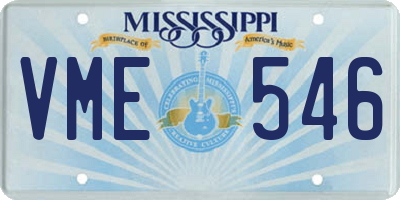MS license plate VME546