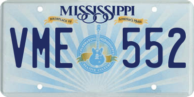 MS license plate VME552