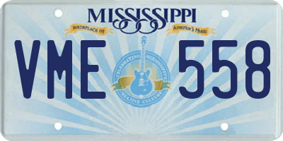 MS license plate VME558