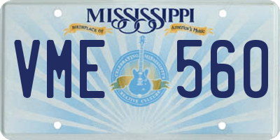 MS license plate VME560