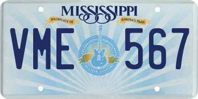 MS license plate VME567