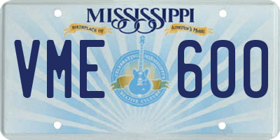 MS license plate VME600