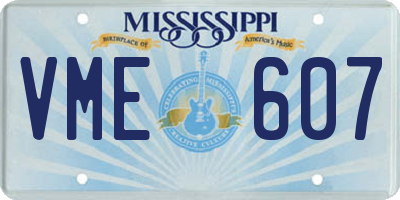 MS license plate VME607