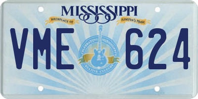 MS license plate VME624