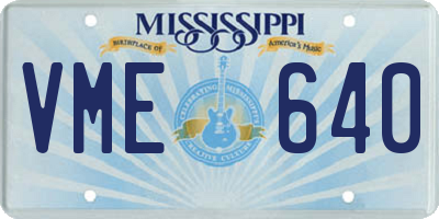 MS license plate VME640