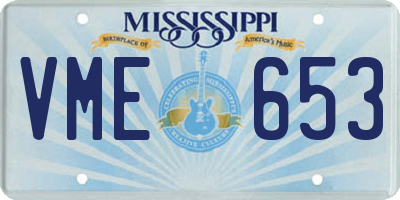 MS license plate VME653