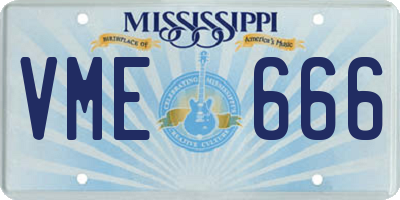 MS license plate VME666