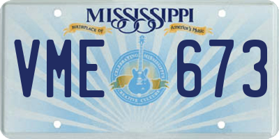 MS license plate VME673