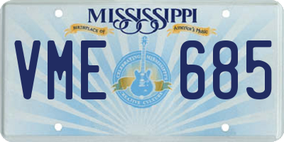 MS license plate VME685