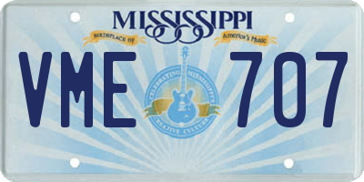 MS license plate VME707