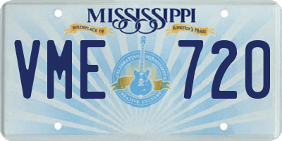 MS license plate VME720