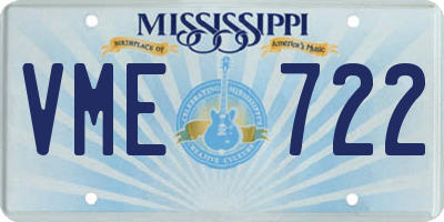 MS license plate VME722