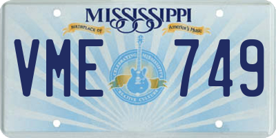 MS license plate VME749