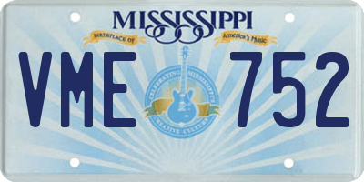 MS license plate VME752