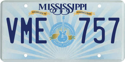 MS license plate VME757