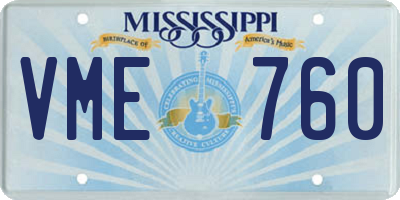 MS license plate VME760