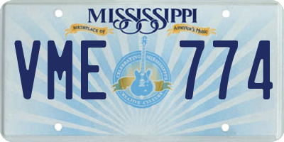 MS license plate VME774