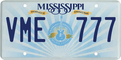 MS license plate VME777