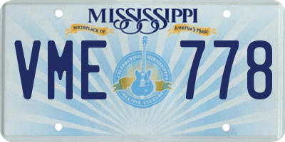 MS license plate VME778
