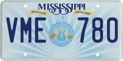 MS license plate VME780