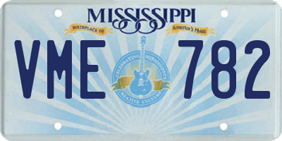 MS license plate VME782