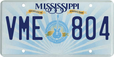 MS license plate VME804