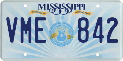 MS license plate VME842
