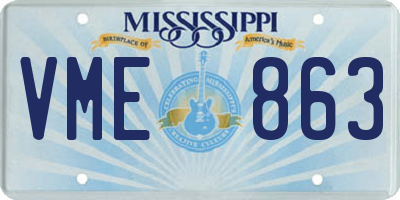 MS license plate VME863
