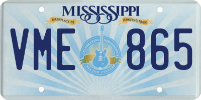 MS license plate VME865