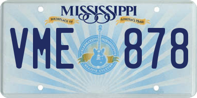 MS license plate VME878