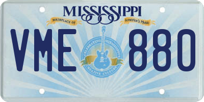 MS license plate VME880