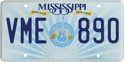 MS license plate VME890