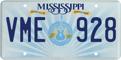MS license plate VME928