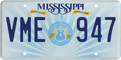 MS license plate VME947