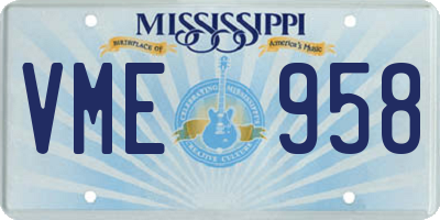 MS license plate VME958