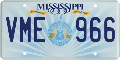 MS license plate VME966