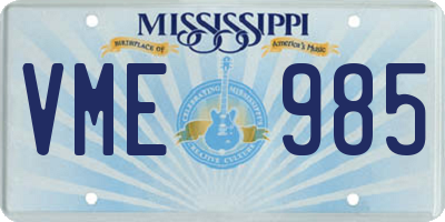 MS license plate VME985
