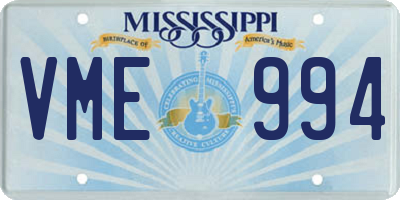 MS license plate VME994