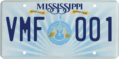 MS license plate VMF001